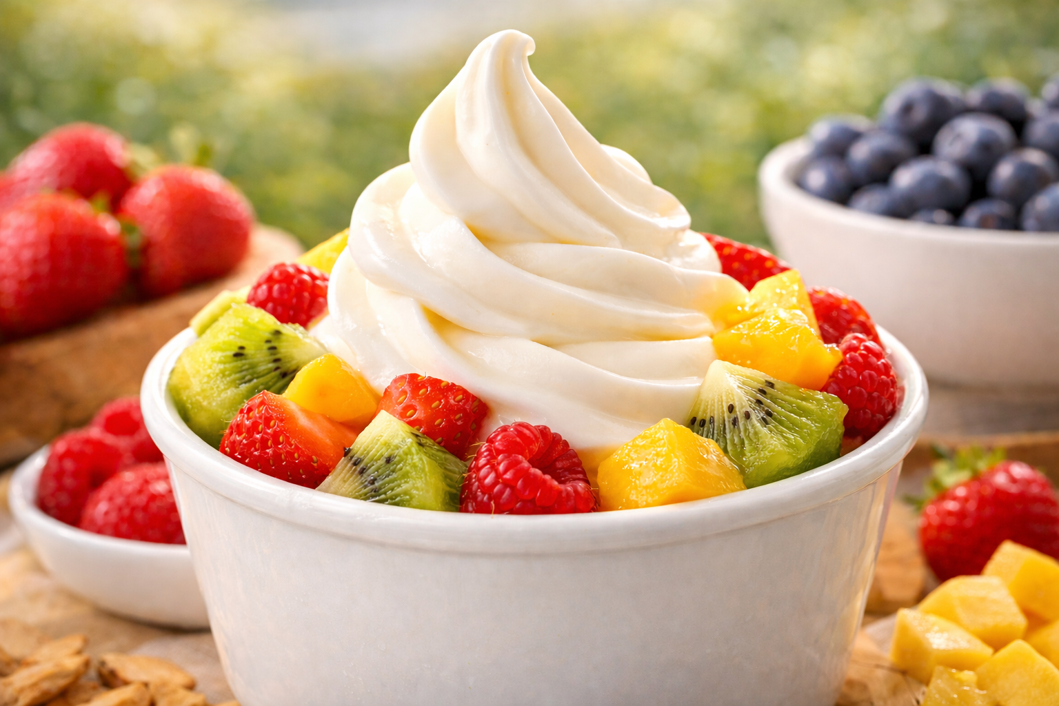 Frozen yogurt com frutas